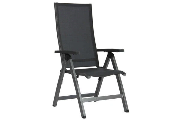 STERN New Top Esstischgarnitur, Graphit, Alu / Glas / Textil, Tisch 180/240x100cm, 4 Stapel-, 2 Klappsessel 11 STERN New Top Esstischgarnitur, Graphit, Alu / Glas / Textil, Tisch 180/240x100cm, 4 Stapel-, 2 Klappsessel – Bild 11