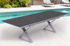 KETTLER Granada Esstischgarnitur, Silber / Anthrazit, Alu / Spraystone / Teak, Tisch 180/280x100cm, 10 Stapelsessel -Beste Gartenmöbel Geschäfte 23021 3.jpg