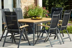 HARTMAN Silencio / Alice Sitzgruppe, Xerix/natur, Alu/Teak, 4x4 Textilen, 6 Multipo, 160/220x90cm, FSC-Teak Armlehnen