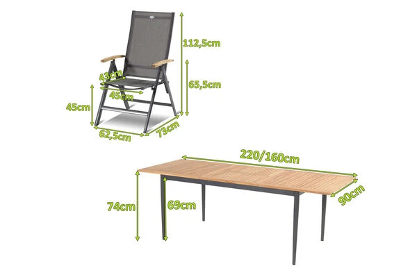 HARTMAN Silencio / Aruba Sitzgruppe, Xerix/natur, Alu/Teak, 4 Multipo, 160/220x90cm, FSC-Teak Armlehnen 5 HARTMAN Silencio / Aruba Sitzgruppe, Xerix/natur, Alu/Teak, 4 Multipo, 160/220x90cm, FSC-Teak Armlehnen – Bild 5