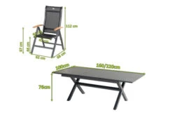 HARTMAN Xanadu / Alice Sitzgruppe, Xerix/natur, Alu/Teak/Glaskeramik, 4x4 Textilen, 4 Multipo, 160/220x90cm, FSC-Teak Armlehnen -Beste Gartenmöbel Geschäfte 23244 5.jpg