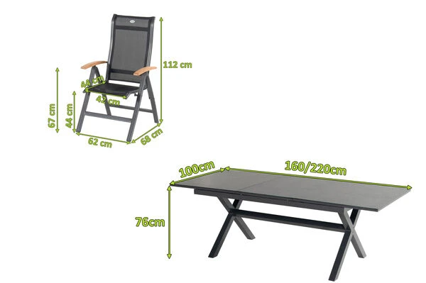 HARTMAN Xanadu / Alice Sitzgruppe, Xerix/natur, Alu/Teak/Glaskeramik, 4x4 Textilen, 8 Multipo, 160/220x100cm, FSC-Teak Armlehnen 4 HARTMAN Xanadu / Alice Sitzgruppe, Xerix/natur, Alu/Teak/Glaskeramik, 4x4 Textilen, 8 Multipo, 160/220x100cm, FSC-Teak Armlehnen – Bild 4