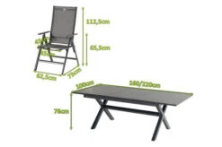 HARTMAN Xanadu / Aruba Sitzgruppe, Xerix, Alu/Textilene/Glaskeramik, 4 Multipo, 160/220x100cm -Beste Gartenmöbel Geschäfte 23274 mass.jpg