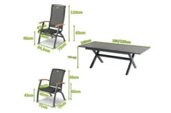 HARTMAN Xanadu / Da Vinci Sitzgruppe, Xerix/natur, Alu/Teak/Glaskeramik, 6 Dining Sessel, 2 Multipo, 160/220x100cm, FSC-Teak Armlehnen -Beste Gartenmöbel Geschäfte 23293 mass.jpg