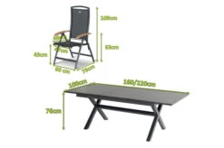 HARTMAN Xanadu / Raffaelo Sitzgruppe, Xerix/natur, Alu/Teak/Glaskeramik, 4 Multipo, 160/220x100cm, FSC-Teak Armlehnen -Beste Gartenmöbel Geschäfte 23294 mass.jpg