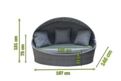 OUTFLEXX Sonneninsel, Grau, Polyrattan/Olefin, 187x146x75/131, Verstellbares Dach -Beste Gartenmöbel Geschäfte 23404 5.jpg