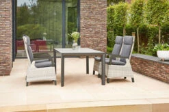 SIENA GARDEN Carlos/Corido Dining Set, Anthrazit/grau, Alu/Geflecht/Keramik, 180 X 100 Cm, Inkl. 4 Diningsessel