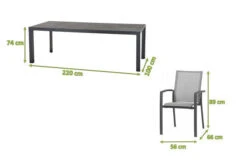 SIENA GARDEN Carlos/Velia Dining Set, Anthrazit/grau, Alu/Ranotex®-Gewebe/Keramik, 220 X 100cm, Inkl. 8 Diningsessel -Beste Gartenmöbel Geschäfte 23775 05.jpg
