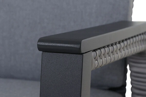 SIENA GARDEN Carlos/Solea Dining Set, Anthrazit/blau, Alu/Gardino®-Geflecht/Keramik, 220 X 100cm, Inkl. 6 Diningsessel, Stufenlos Verstellbar 6 SIENA GARDEN Carlos/Solea Dining Set, Anthrazit/blau, Alu/Gardino®-Geflecht/Keramik, 220 X 100cm, Inkl. 6 Diningsessel, Stufenlos Verstellbar – Bild 6