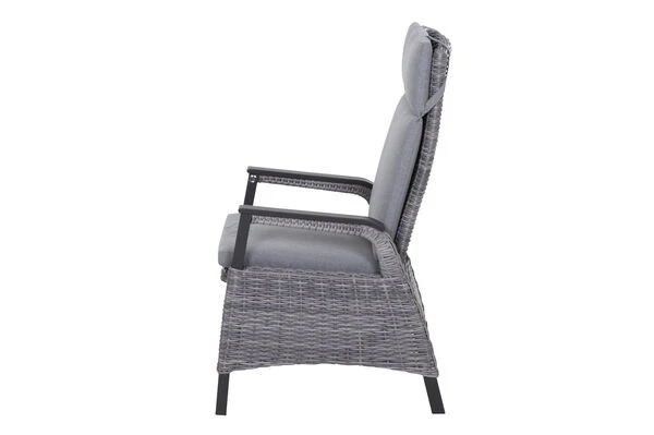 SIENA GARDEN Tirana/Solea Dining Set, Anthrazit/blau, Keramik/Gardino®-Geflecht/Alu, 205-265 X 103 X 76 Cm, Inkl. 4 Diningsessel, Stufenlos Verstellbar 6 SIENA GARDEN Tirana/Solea Dining Set, Anthrazit/blau, Keramik/Gardino®-Geflecht/Alu, 205-265 X 103 X 76 Cm, Inkl. 4 Diningsessel, Stufenlos Verstellbar – Bild 6