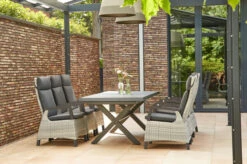 SIENA GARDEN Messina/Corido Dining Set, Anthrazit, Alu/Geflecht/Keramik, 200-260 X 100 Cm, Inkl. 6 Diningsessel