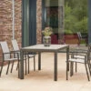 SIENA GARDEN Silva/Velia Dining Set, Anthrazit/grau, Alu/Ranotex®-Gewebe/Keramik, 160 X 90cm, Inkl. 4 Diningsessel