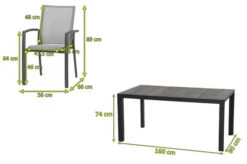 SIENA GARDEN Silva/Velia Dining Set, Anthrazit/grau, Alu/Ranotex®-Gewebe/Keramik, 160 X 90cm, Inkl. 4 Diningsessel -Beste Gartenmöbel Geschäfte 23820 5.jpg