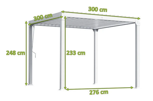 OUTFLEXX Pergola, Weiß Matt, Aluminium, 300x300x248 Cm 5 OUTFLEXX Pergola, Weiß Matt, Aluminium, 300x300x248 Cm – Bild 5