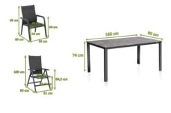 KETTLER Cubic/BasicPlus Esstischgarnitur, Anthrazit, Alu/Kettalit/Textilene, 160x90 Cm, 4 Stapel/ 2 Multipos -Beste Gartenmöbel Geschäfte 28769 5.jpg