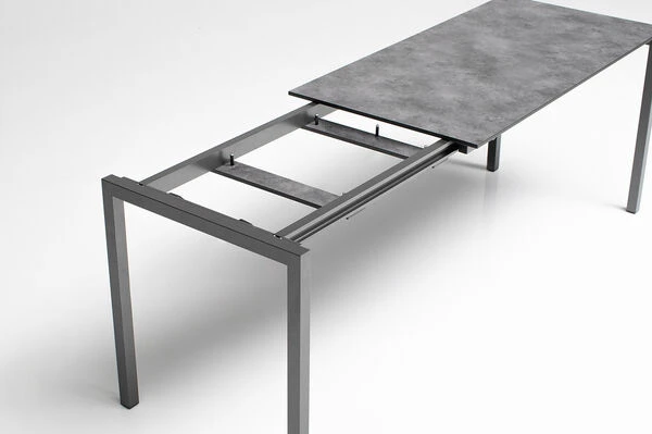 KETTLER Cubic/Altura Esstischgarnitur, Anthrazit, Alu/HPL/Textilene, 140/210x70 Cm, 6 Stapelsessel 6 KETTLER Cubic/Altura Esstischgarnitur, Anthrazit, Alu/HPL/Textilene, 140/210x70 Cm, 6 Stapelsessel – Bild 6