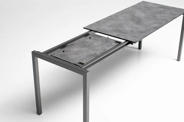 KETTLER Cubic/Altura Esstischgarnitur, Anthrazit, Alu/HPL/Textilene, 140/210x70 Cm, 6 Stapelsessel 8 KETTLER Cubic/Altura Esstischgarnitur, Anthrazit, Alu/HPL/Textilene, 140/210x70 Cm, 6 Stapelsessel – Bild 8