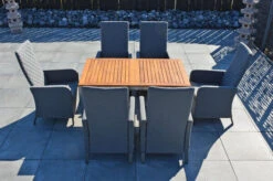 OUTFLEXX Malaga Sitzgruppe, Natur/anthrazit/flanelle, FSC-Teak/Edelstahl/Alu/Sunbrella, 150/200x90cm, 6 Sessel, Plattenstärke 20mm, Verstellbare Rückenlehne -Beste Gartenmöbel Geschäfte 28872 11.JPG