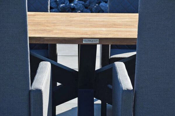 OUTFLEXX Belgium/Malaga Set, Anthrazit/flanelle, Recycled Teak/Alu/Sunbrella, 220x100cm, 6 Sessel, Rustikal Gebürstet, Verstellbare Rückenlehne 9 OUTFLEXX Belgium/Malaga Set, Anthrazit/flanelle, Recycled Teak/Alu/Sunbrella, 220x100cm, 6 Sessel, Rustikal Gebürstet, Verstellbare Rückenlehne – Bild 9