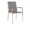 STERN Cardiff Stapelsessel, Silbergrau, Edelstahl/Textil/Aluminiumarmlehnen, 61x57x92 Cm, Stapelbar