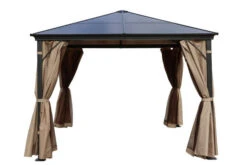 OUTFLEXX Profi Hardtop Pavillon, Grau, Aluminium, 3 X 3m Mit Seitenteilen Und Insektennetz -Beste Gartenmöbel Geschäfte 2 13585.jpg