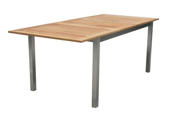 OUTFLEXX Set, Schwarz, 150 X 90 Cm, Edelstahl/Teak, Ausziehtisch, 6 Stühle, 2 Multipositionssessel 2 OUTFLEXX Set, Schwarz, 150 X 90 Cm, Edelstahl/Teak, Ausziehtisch, 6 Stühle, 2 Multipositionssessel – Bild 2