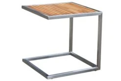 OUTFLEXX Sonnenliegen-Set, Taupe, Edelstahl/FSC-Teak, 195,5x74x35cm, Mit Armlehnen, Inkl. Beistelltisch 45x45cm -Beste Gartenmöbel Geschäfte 2 16547.jpg