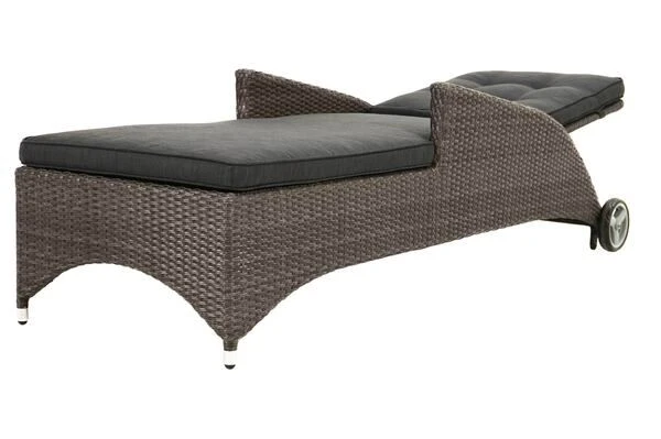 Ploß Rocking Comfort Rollliege, Grau/braun-meliert, Polyrattan, 195x65x42cm, Verstellbar, Hohe Sitzhöhe 2 Ploß Rocking Comfort Rollliege, Grau/braun-meliert, Polyrattan, 195x65x42cm, Verstellbar, Hohe Sitzhöhe – Bild 2