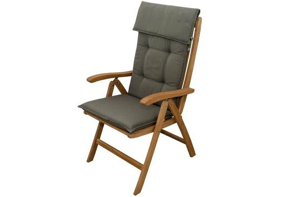 DOPPLER Stuhlauflage Hochlehner, Grau, Dralon, 120x50x7cm, Mit DuPont Teflon Markenimprägnierung 2 DOPPLER Stuhlauflage Hochlehner, Grau, Dralon, 120x50x7cm, Mit DuPont Teflon Markenimprägnierung – Bild 2