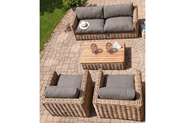 SONNENPARTNER Sands Loungegruppe, Light Oaks, Geflecht, 4 Personen, Inkl. Polster 2 SONNENPARTNER Sands Loungegruppe, Light Oaks, Geflecht, 4 Personen, Inkl. Polster – Bild 2