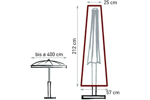GARVIDA Schutzhülle Für Sonnenschirme Ø 250 - 400 Cm, Braun, Polyestergewebe, 212 X 57/18 Cm, Mit Zugband 2 GARVIDA Schutzhülle Für Sonnenschirme Ø 250 - 400 Cm, Braun, Polyestergewebe, 212 X 57/18 Cm, Mit Zugband – Bild 2
