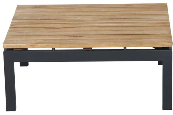 SIENA GARDEN Alvida Loungetisch, Anthrazit/natur, Aluminium/Teakholz, 74x74 Cm 2 SIENA GARDEN Alvida Loungetisch, Anthrazit/natur, Aluminium/Teakholz, 74x74 Cm – Bild 2