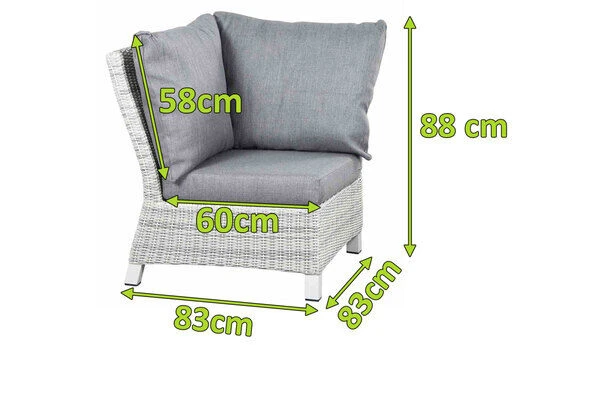 SIENA GARDEN Corido Eckelement, Ice Grey, Alu / Gardino®-Geflecht, 83x83x88 Cm 2 SIENA GARDEN Corido Eckelement, Ice Grey, Alu / Gardino®-Geflecht, 83x83x88 Cm – Bild 2