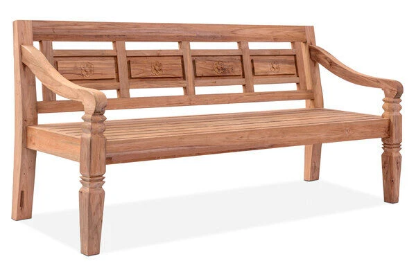 OUTFLEXX Bank, Natur, Recycled FSC®-Teak, 180x70x85cm, Aufwändig Gestaltet, Mit Armlehnen 2 OUTFLEXX Bank, Natur, Recycled FSC®-Teak, 180x70x85cm, Aufwändig Gestaltet, Mit Armlehnen – Bild 2