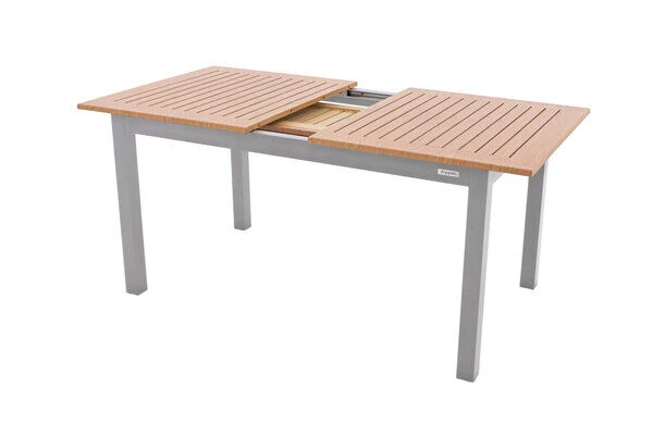 DOPPLER Expert Esstisch, Silber/Holzoptik, Aluminium, 150-210x90 Cm, Ausziehbar 3 DOPPLER Expert Esstisch, Silber/Holzoptik, Aluminium, 150-210x90 Cm, Ausziehbar – Bild 3
