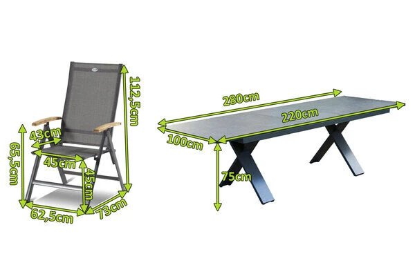 HARTMAN Sondermodell Xanadu / Aruba Set, Xerix/anthrazit, Alu/Glaskeramik, 6 Multipos, 220/280x100cm 2 HARTMAN Sondermodell Xanadu / Aruba Set, Xerix/anthrazit, Alu/Glaskeramik, 6 Multipos, 220/280x100cm – Bild 2
