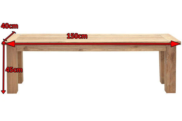 OUTFLEXX Sitzbank, Natur, Recyceltes SLVK-Teakholz, 150 X 40 X 45 Cm 5 OUTFLEXX Sitzbank, Natur, Recyceltes SLVK-Teakholz, 150 X 40 X 45 Cm – Bild 5