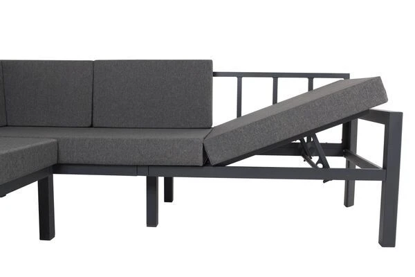 VILLANA Dining-Lounge, Schwarz/grau Meliert, Alu/Polyester, Inkl. Kissen 7 VILLANA Dining-Lounge, Schwarz/grau Meliert, Alu/Polyester, Inkl. Kissen – Bild 7