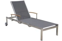OUTFLEXX Sonnenliegen-Set, Taupe, Edelstahl/FSC-Teak, 195,5x74x35cm, Mit Armlehnen, Inkl. Beistelltisch 45x45cm -Beste Gartenmöbel Geschäfte 3 16547.jpg
