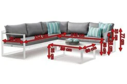 BEST Rhodos Loungemöbel, Weiß/grau, Alu/Sensotex, 3-tlg. 212 X 212 Cm, Inkl. Polster -Beste Gartenmöbel Geschäfte 3 16837.jpg