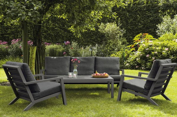 SIENA GARDEN Belia Loungesessel, Matt-anthrazit, Aluminium, 79x91x81 Cm, Inkl. Polster Dunkelgrau 3 SIENA GARDEN Belia Loungesessel, Matt-anthrazit, Aluminium, 79x91x81 Cm, Inkl. Polster Dunkelgrau – Bild 3