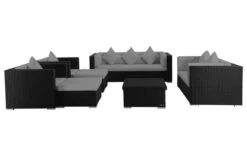 OUTFLEXX Loungemöbel-Set, Schwarz, Polyrattan, Für 9 Personen, Inkl. Loungetisch, Wasserfeste Kissenbox -Beste Gartenmöbel Geschäfte 3 1716 BOX D.jpg