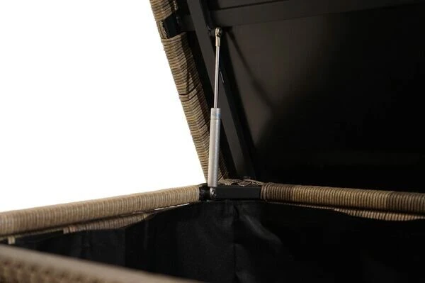 Ploß Rabida Kissenbox, Champagner-meliert, Polyrattan, 145x58x73 Cm, Inkl. Inlay 3 Ploß Rabida Kissenbox, Champagner-meliert, Polyrattan, 145x58x73 Cm, Inkl. Inlay – Bild 3