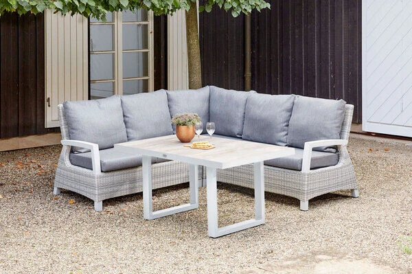 SIENA GARDEN Corido 2-Sitzer Sofa, Ice Grey, Alu / Gardino®-Geflecht, 136x83x88 Cm, Armlehne Links 3 SIENA GARDEN Corido 2-Sitzer Sofa, Ice Grey, Alu / Gardino®-Geflecht, 136x83x88 Cm, Armlehne Links – Bild 3