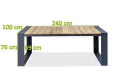 OUTFLEXX Kona Esstisch, Dark Grey/natur, Alu/recycled FSC®-Teak, 240x100x76cm, Rustikal Gebürstet, U-Gestell -Beste Gartenmöbel Geschäfte 3 20326.jpg