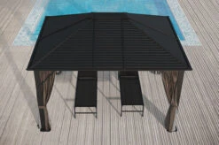 OUTFLEXX Hardtop Pavillon, Braun, Aluminium, 300x365cm, Inkl. Seitenteile Und Insektennetz -Beste Gartenmöbel Geschäfte 3 20386.jpg