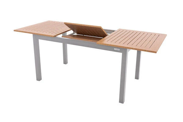 DOPPLER Expert Esstisch, Silber/Holzoptik, Aluminium, 150-210x90 Cm, Ausziehbar 4 DOPPLER Expert Esstisch, Silber/Holzoptik, Aluminium, 150-210x90 Cm, Ausziehbar – Bild 4