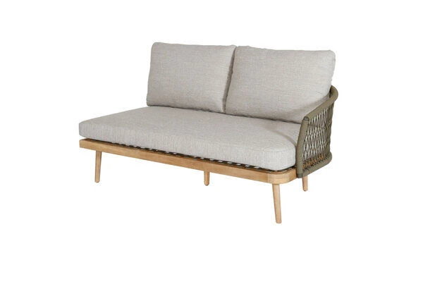 OUTFLEXX Ecklounge, Olive Green, Rope/Akazie, 5 Personen, Inkl. Polster In Sandfarbe Und Kaffeetisch 80 X 80 Cm 3 OUTFLEXX Ecklounge, Olive Green, Rope/Akazie, 5 Personen, Inkl. Polster In Sandfarbe Und Kaffeetisch 80 X 80 Cm – Bild 3