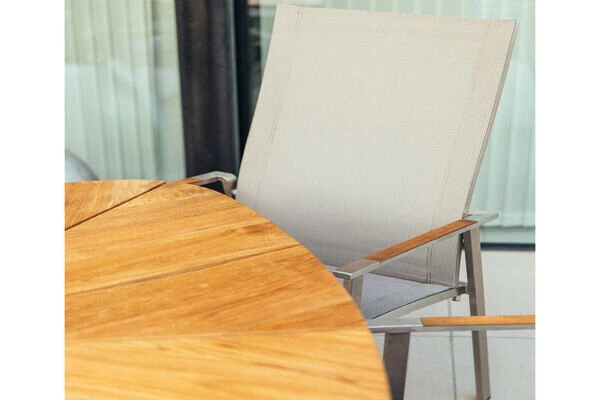 DIAMOND GARDEN Lyon Triangel Esstisch, Edelstahl/Recycled Teak, 150x 150 Cm 3 DIAMOND GARDEN Lyon Triangel Esstisch, Edelstahl/Recycled Teak, 150x 150 Cm – Bild 3