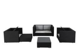 OUTFLEXX Loungemöbel-Set, 5 Personen, Schwarz, Polyrattan, Inkl. Kaffeetisch, Wasserfeste Kissenbox -Beste Gartenmöbel Geschäfte 4 1299 BOX B.jpg
